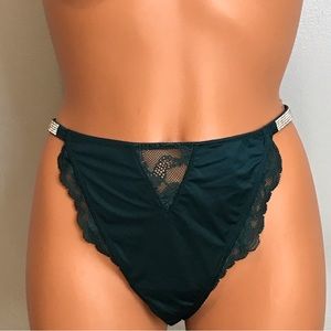 Victorias Secret Bling Sparkle Strap String Cheeky Lace Bikini Panty SZ XL NWT